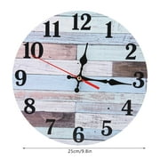 Delaman Wooden Wall Clock Silent Non-Ticking ,Vintage Round Rustic Coastal Large Wall Hanging Clocks Decorative for Home Kitchen Living Room Office (10 inch)