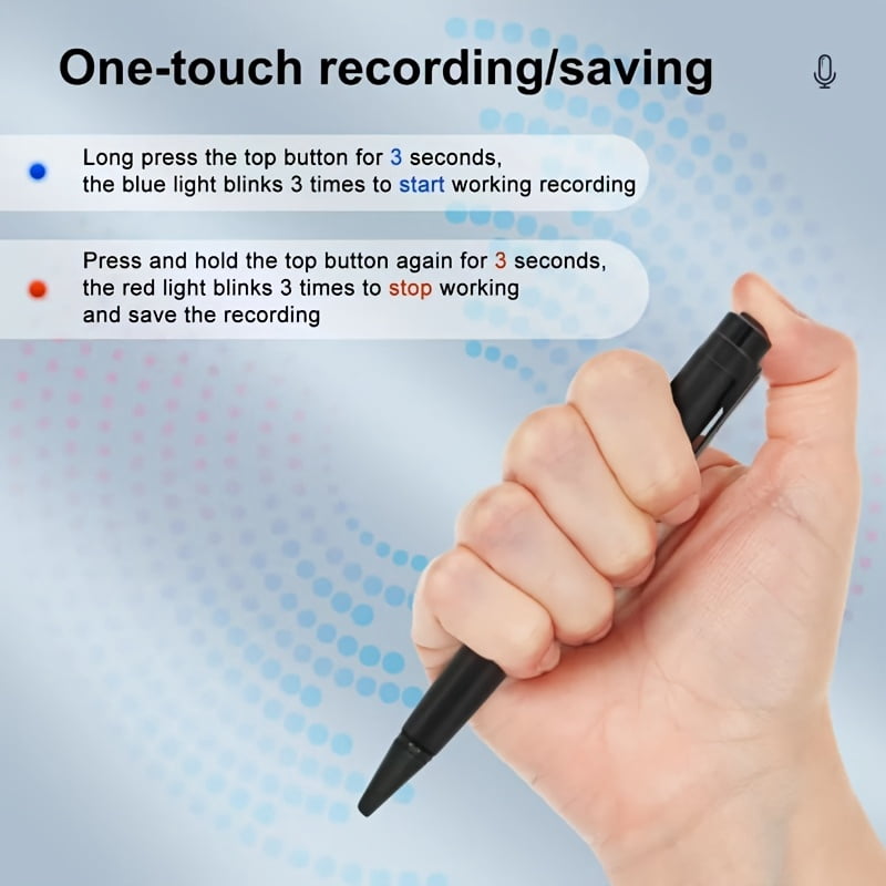 64GB Noise Reduction Voice Recorder, One-click & Segmented Recording, Rechargeable, Compact Design, Computer Compatible for Meetings, Lectures, Offices