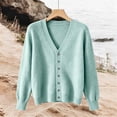 thumbnail image 4 of cocolona Womens Cardigan Sweater V Neck Long Sleeve Button Cozy Sweater Solid Color Casual LightWeight knit Cardigan, 4 of 5