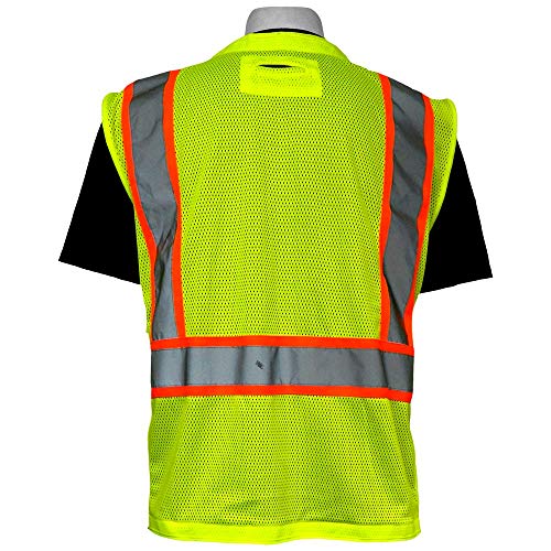 High-Visibility Mesh Polyester Surveyors Safety Vest FrogWear HV Global Glove GLO-079 4X-Large