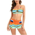 thumbnail image 4 of Traje de baño con pantalones bóxer divididos ahuecados con estampado de color degradado multicolor a la moda para mujer Fridja  nalpqowj59641, 4 of 8