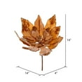 thumbnail image 2 of Vickerman 14" Artificial Gold Double Sided Velvet Poinsettia Christmas Pick, 2 of 2