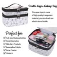 thumbnail image 3 of 1PCs Double Layer Makeup Bag Box, Lattice Portable, Women's Makeup Master, Multifunctional Storage, Washing, and Makeup, 3 of 5