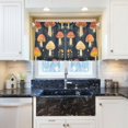 thumbnail image 5 of Yayeee Kitchen Curtains Tier Pair Light Filtering 27"x36" Rod Pocket Short Cafe Window Panel, Tall Mushroom Pattern, 5 of 7