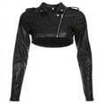 thumbnail image 2 of Noora Women Sexy Steampunk Goth Bolero Long Sleeve Shrug Jacket Leather, 2 of 10