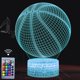 thumbnail image 1 of Luz de noche de baloncesto, lámpara de ilusión 3d Luces de baloncesto para habitación de niños, 16 colores Modos intermitentes con control remoto Opreado Regulable Navidad B Feliz Sencillez, 1 of 5