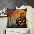 thumbnail image 2 of YINGXI  Throw Pillow Covers Evil Halloween Pumpkin Decor Square Cushion Pillows Cover for Men Women for Couch Bedroom Sofa 18x18in, 2 of 5