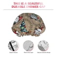 thumbnail image 4 of Yiaed Santa Claus cute Print Reusable Shower Cap & Bath Cap & Lined, Oversized Waterproof Shower Caps Designed for all Hair Lengths, 4 of 7