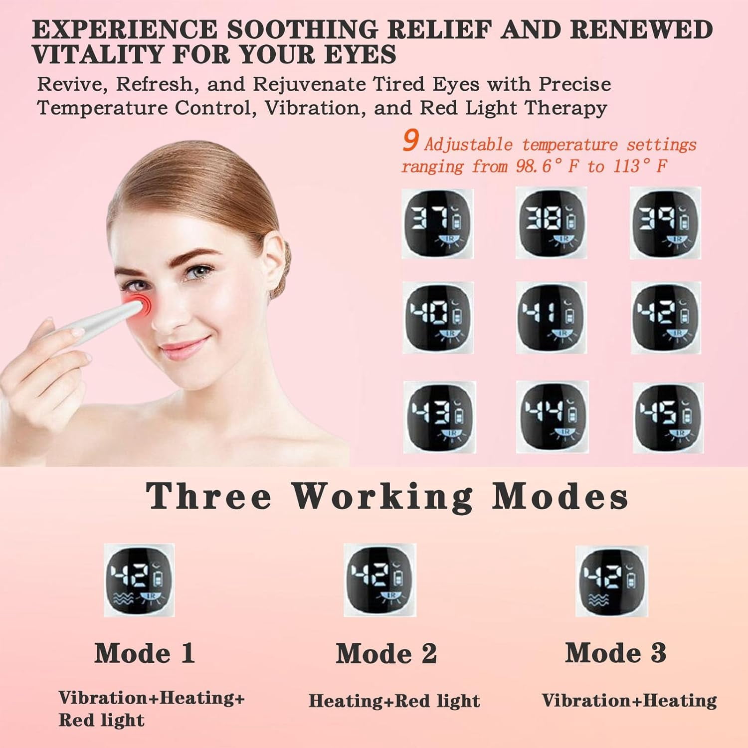 Eye Beauty Instrument Red Light Therapy Facial Beauty Instrument, Anti-aging, Anti-Wrinkle, Skin Tightening