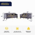 thumbnail image 3 of Jessica 2 Pieces Gray Microfiber Living Room Set Modern Velvet Sofa Set pillow, 3 of 6