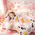 thumbnail image 3 of meiyoeat Cherry Blossom Cat Full Size Comforter Sets,Cute Kitten Pattern Bedding Comforter Set,Pink Reversible,3 Pieces,1 Comforter and 2 Pillowcases, 3 of 7