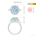 thumbnail image 4 of Angara Natural 3.2 Ct. Aquamarine with Diamond Halo Ring in 14K White Gold for Women (Ring Size: 11.5), 4 of 9