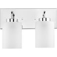 thumbnail image 5 of Merry Collection Two-Light Polished Chrome and Etched Glass Transitional Style Bath Vanity Wall Light, 5 of 12