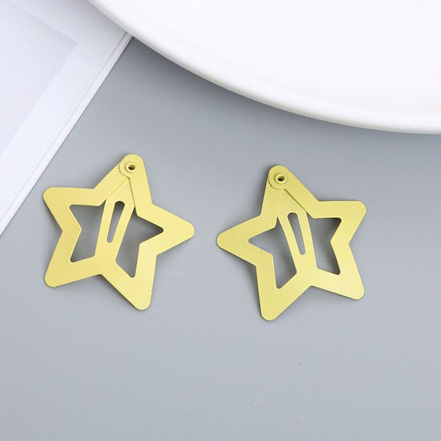 Pinzas para el pelo BB de estrella plateada para niñas, pasadores de horquillas simples a presión de Metal, herramientas de peinado para niños, accesorios de joyería para el cabello
