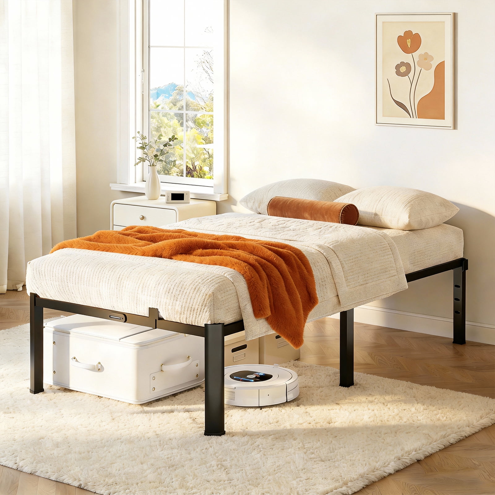 Fowroa Twin Bed Frame 14 in Heavy Duty Standard Bed Frames, Twin