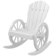 thumbnail image 5 of Rocking Chair Outdoor, Wooden Rocker Chair with Wheel Shaped Armrests, Patio Chair Lounge Chair for Porch, Garden, Lawn, 250 LBS Weight Capacity, 5 of 6
