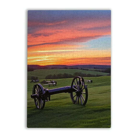 Retro Adult Puzzle 500 Pieces Sunset at Gettysburg National Military Park Civil Challenging Educational Toys Home Decor Holiday Gifts
