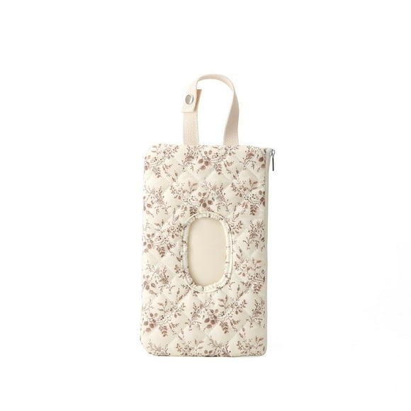 Portátil para cochecito, portatoallitas floral recargable, bolsa acolchada para toallitas con cordón para viajes informales