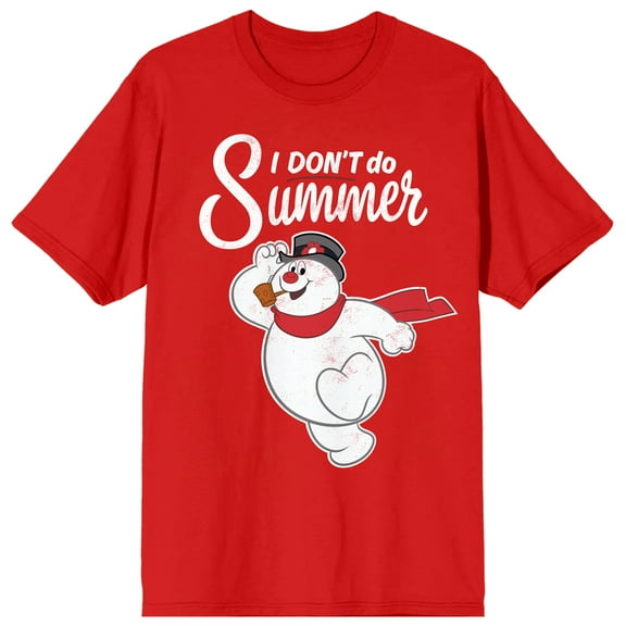 Frosty the Snowman I Don't Do Summer Women's Red Graphic Tee-Small