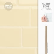 Smart Tiles - 3D Adhesive Peel and Stick Backsplash Tile, Beige - 4-Pack 11.56 x 8.38