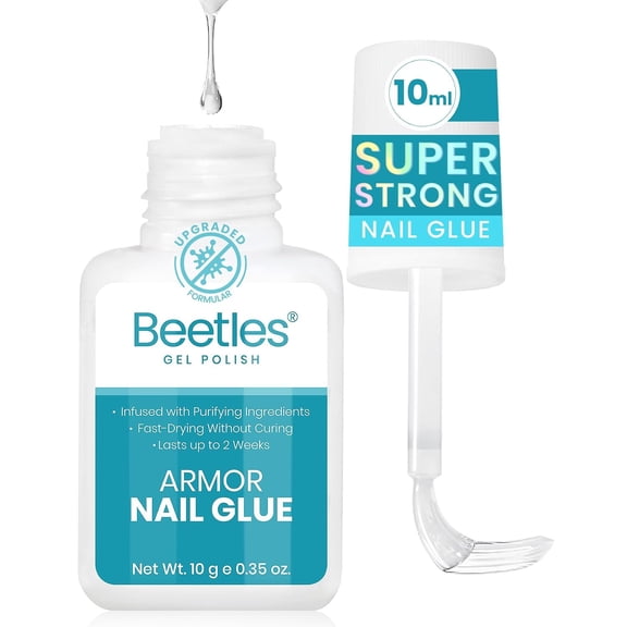 Beetles Super Strong Fast-Drying Nail Glue, Brush Applicator, 10 mL