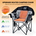 thumbnail image 5 of ABORON Heated Camping Chairs for Adults, Oversized Padded Folding Chair with Adjustable Heating, Portable Heated Lawn Chair for Outdoors Charcoal, 5 of 6