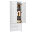 thumbnail image 4 of Resenkos Storage Cabinet,Kitchen,Pantry Cabinet,Tall Storage Cabinet with Two Drawers for Bathroom/Office, White, 4 of 12