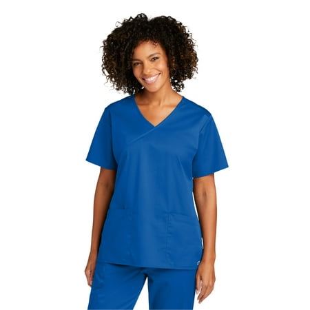 

WonderWink Women s WorkFlex Mock Wrap Top WW4760 In Royal