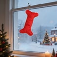 thumbnail image 5 of Large Dog Bone Pattern Fleece Christmas Stocking, Cute Cozy Soft Holiday Decorative Gift Sock, Christmas Hanging Stocking for Fireplace Mantel, Xmas Home Decoration Pet Ornament, Red, 5 of 7