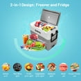 thumbnail image 4 of Costway 58 Quarts Car Refrigerator Portable RV Freezer Dual Zone w/ Wheel Gray, 4 of 10