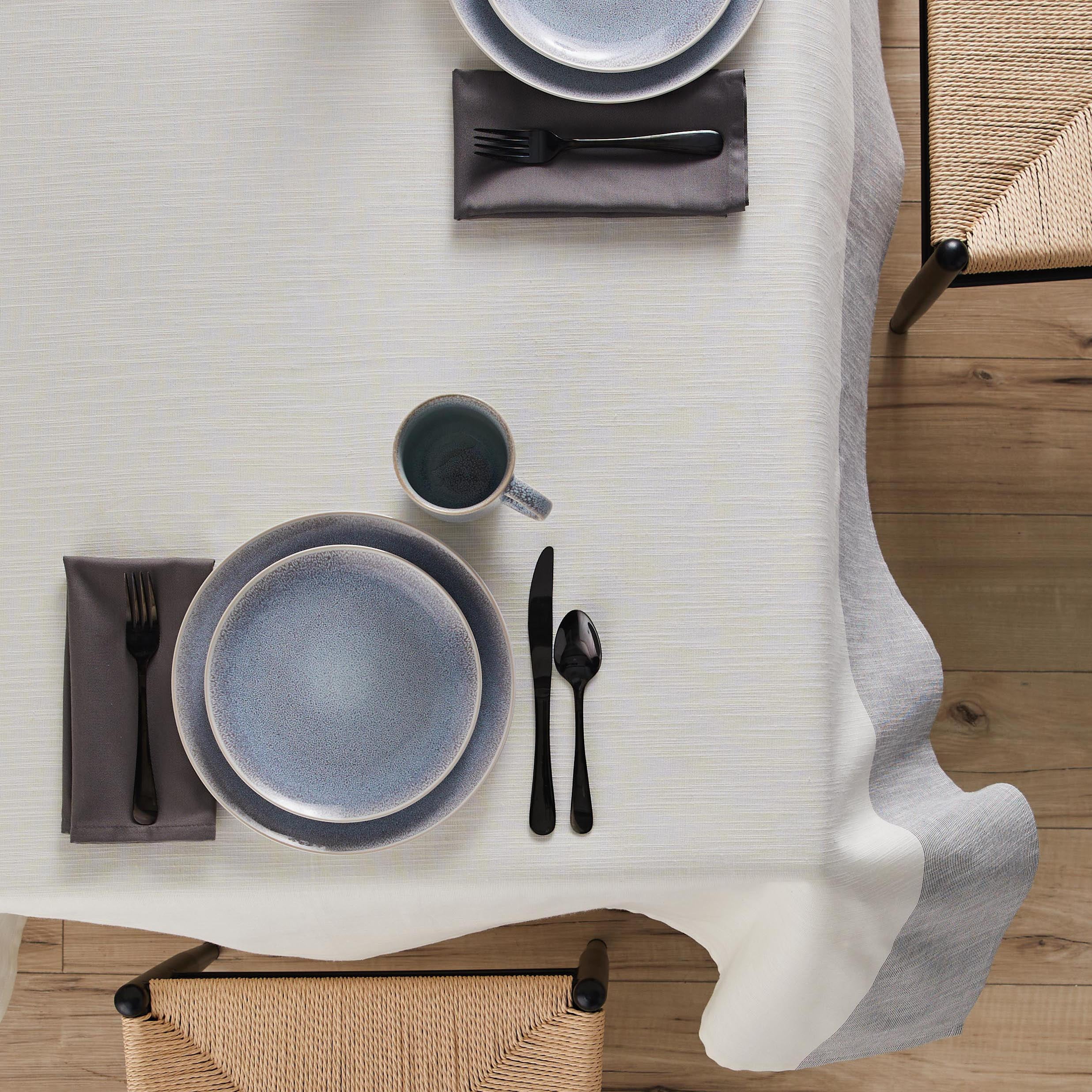 Better Homes & Gardens Jett Stripe Cotton 60" x 84" Tablecloth, Vanilla Dream & Grey Stone