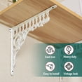 thumbnail image 4 of Sungmor 10.6 Inch Cast Iron White Brackets for Shelves, 2PC Vintage Decorative Angle Support Doorway Bracket, Shelves Corbels, Wall Mounted Floating Shelf Bracket, 4 of 8