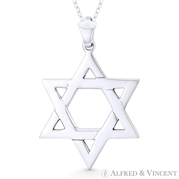 Star of David / Jewish Magen Charm Pendant in .925 Sterling Silver