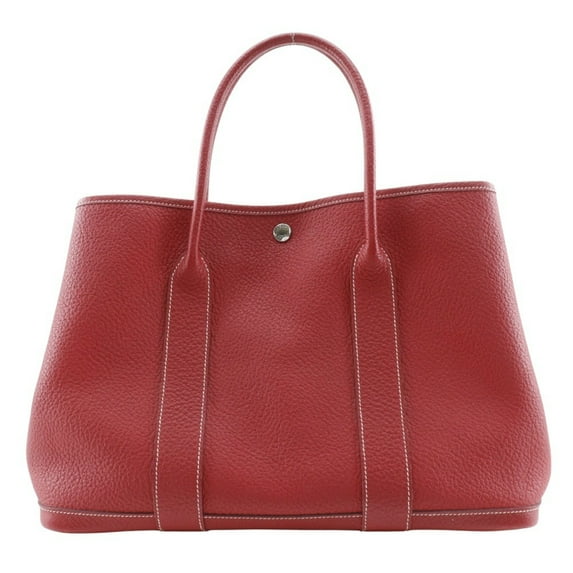 Pre-Owned Hermes HERMES Garden PM Tote Bag Negonda 2012 Red □P Snap Button Party... (Good)
