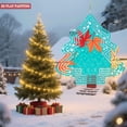 thumbnail image 4 of Metal Hanging Christmas Tree Wind Spinner - Vibrant Autumn Leaves Design with Snowflake Pattern for Festive Yard & Garden Decor, 4 of 7