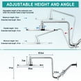 thumbnail image 5 of 10"  Rainfall Shower Head with Handheld Combo, Upgrade 12" Extension Arm Height Adjustable, 3-Way Powerful Shower Head with Hand Shower, Brass Shower Holder Long Shower Hose, Chrome, 5 of 7