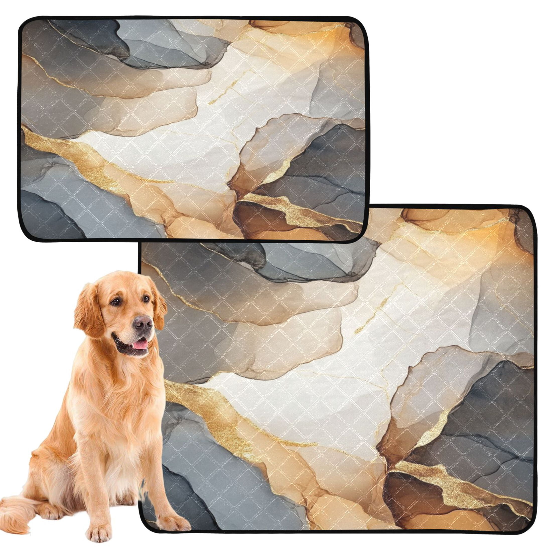 Qxltty Brown Petal Texture Cat litter Pads Pet Set of 3 Diaper Mats Center Anti-leakage Layer Absorbent Soft and Comfortable