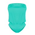 thumbnail image 3 of YIFUNIN Women's Solid Color Off Shoulder Tube Top One Piece Swimsuit Sexy Ruched Detail for Women Summer Beach Vacation Pool Swimming,Sky Blue 3XL, 3 of 6