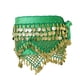 thumbnail image 1 of Qarigey Cadena de cintura para danza del vientre, colgante de cinco capas, tres filas, lentejuelas, monedas, cadera, bufanda, Ropa de baile, Prendas para la parte inferior del cuerpo Verde, 1 of 4