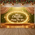 thumbnail image 3 of Golden Theme Christmas Banner Illuminated Design Festive Backdrop Sparkling Stars Ornate Frame Holiday Background for Christmas Party New Year Celebration Indoor Decoration, 3 of 9