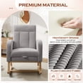 thumbnail image 3 of FFH Rocking Chair for Nursey, Rocking Chair with Footrest, Corduroy Armchair with High Backrest and Side Pockets, Accent Chair for Living Room, Bedroom, Gray, 3 of 10