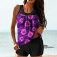 thumbnail image 2 of Busydd 2 Piece Swimsuit for Women Fashion Floral Print Womens Bathing Suits Tankinis Round Neck Built in Bra Tank Tops and Boyshorts Women Beach Fashion 2XL, 2 of 6