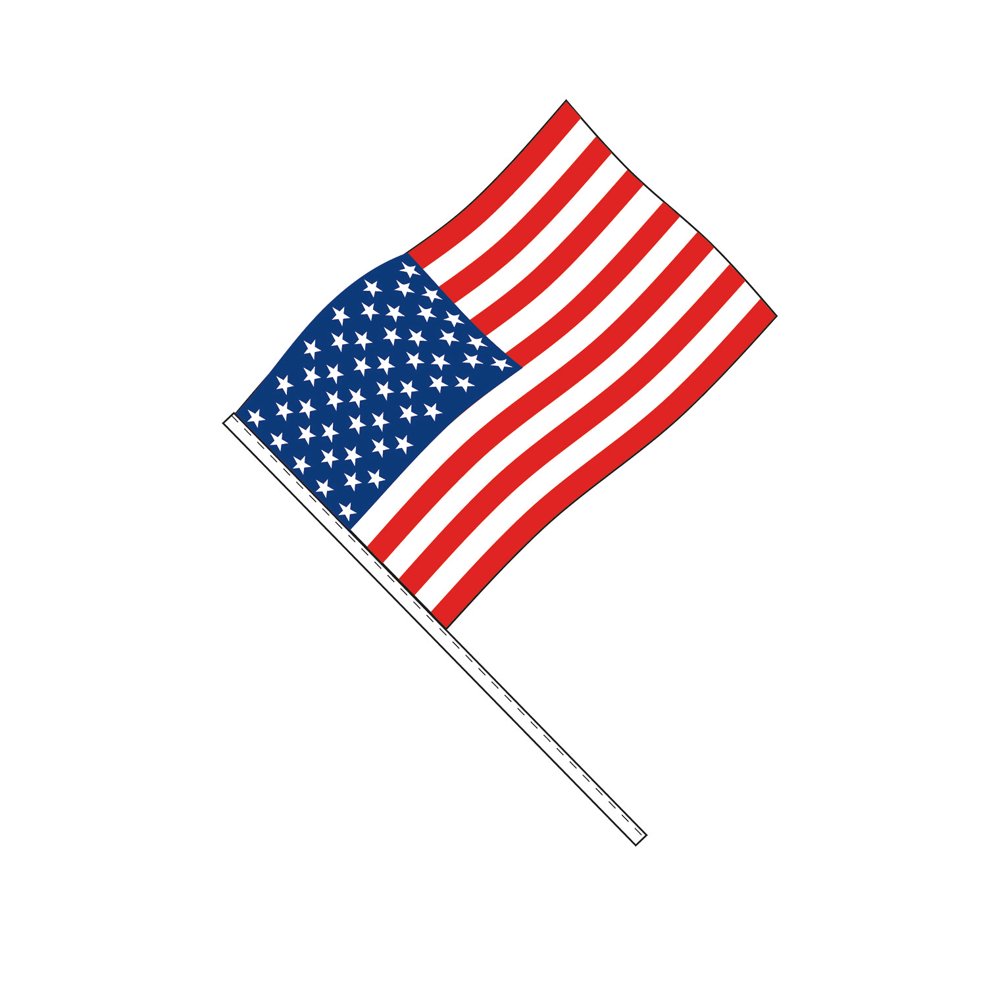 Plastic American Flag Antenna Pennant Pack of 12