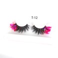 thumbnail image 1 of Nvzi 3 pares de pestañas postizas con purpurina y lentejuelas de colores,pestañas postizas de visón esponjoso para maquillaje de fiesta y escenario,pestañas postizas coloridas(estilo brillante, T-12), 1 of 3