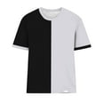 thumbnail image 4 of Htigea Clearance Women's Casual Color Block Short Sleeve T Shirt Crew Neck Tee T Shirt Tops Today Sales Black,L, 4 of 4