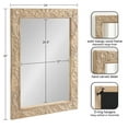 thumbnail image 6 of Kate and Laurel Natesa Boho Rectangle Carved Wood Mirror, 24 x 32, Natural Brown, Coastal Light Wooden Rectangular Mirror with Carved Detailing for Use as Bathroom Mirror for Vanity, 6 of 9