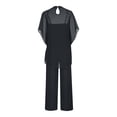 thumbnail image 4 of Chaqueta Conjunto de 2 piezas para mujer, parte superior suave de media manga y pantalones, trajes de noche de boda de corte holgado Ygjytge Negro Xxl para Mujer, 4 of 8