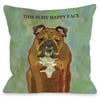 "This Is My Happy Face" Indoor Throw Pillow by Ursula Dodge, 16"x16"