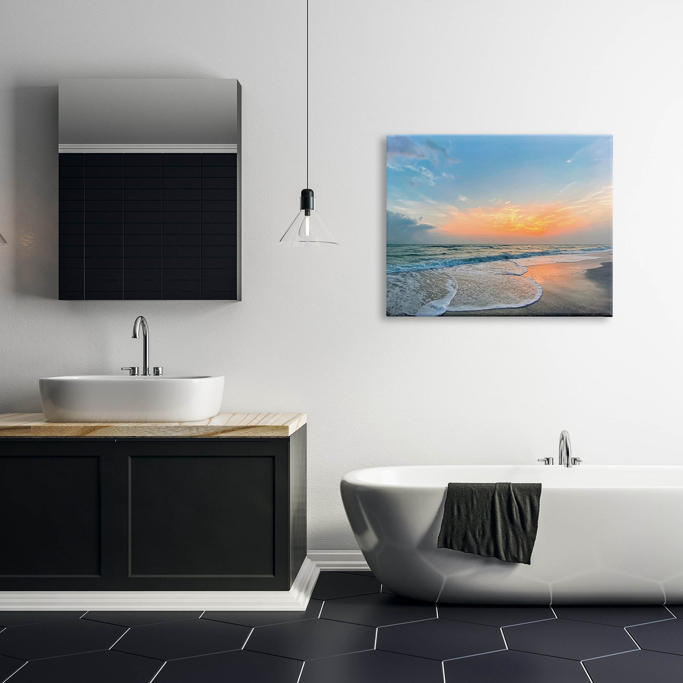 Stupell Industries Layered Beach Foam Sunrise Photograph Gallery Wrapped Canvas Print Wall Art, Design by Mary Lou Photography