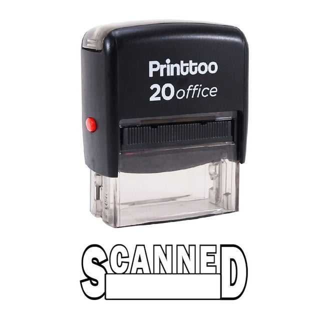 Printtoo Office Stationary Stamp SCANNED Self Inking Rubber Stamp-Black